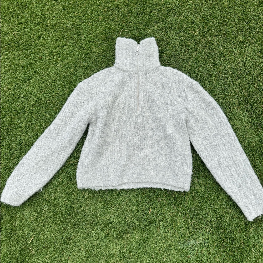 Wilfred Gray Cowl Neck Sweater Plush Turtleneck M